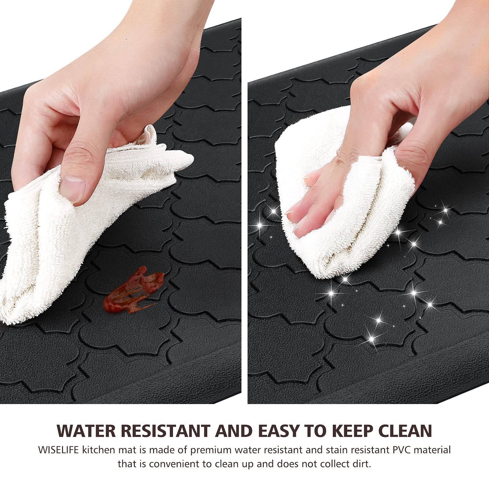 Wiselife Kitchen Mat Cushioned Anti Fatigue Floor Mat,17.3 ''X28 '', Thick Non Slip Waterproof Kitchen Rugs And Mats,Heavy Duty